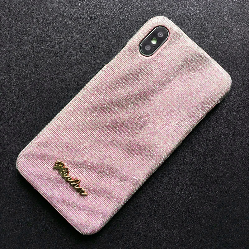 Pink Роскошный блестящий чехол для iPhone X 7 8 6 6S Plus XS Max XR чехол Блестящий Bluetooth беспроводной ушной чехол для телефона для AirPods - Цвет: Pink