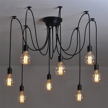 

Nordic Spider Industrial Pendant Lamp E27 Loft Edison Industrial Hanging lamps Length 120cm 150cm 200cm Pendant Lights