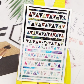 

3D Nail Sticker Decals Geometric Triangle Stripe Nail Art Decorations Stickers Sliders Manicure Accessories Nails Decoraciones