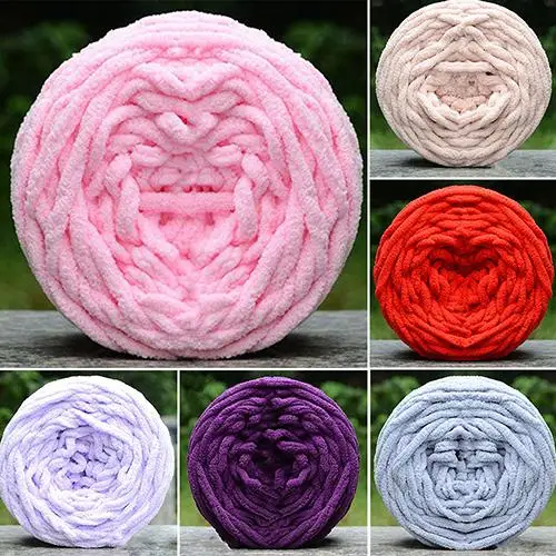 100g/ball Super Thick Yarn Soft Polyester Yarns Large Yarn Bulky Arm