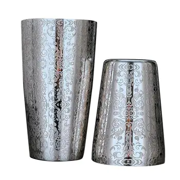 

Newest 304 Barra De Ferramentas Creative Engraving Designs Boston Cocktail Shaker Tin Set #4W
