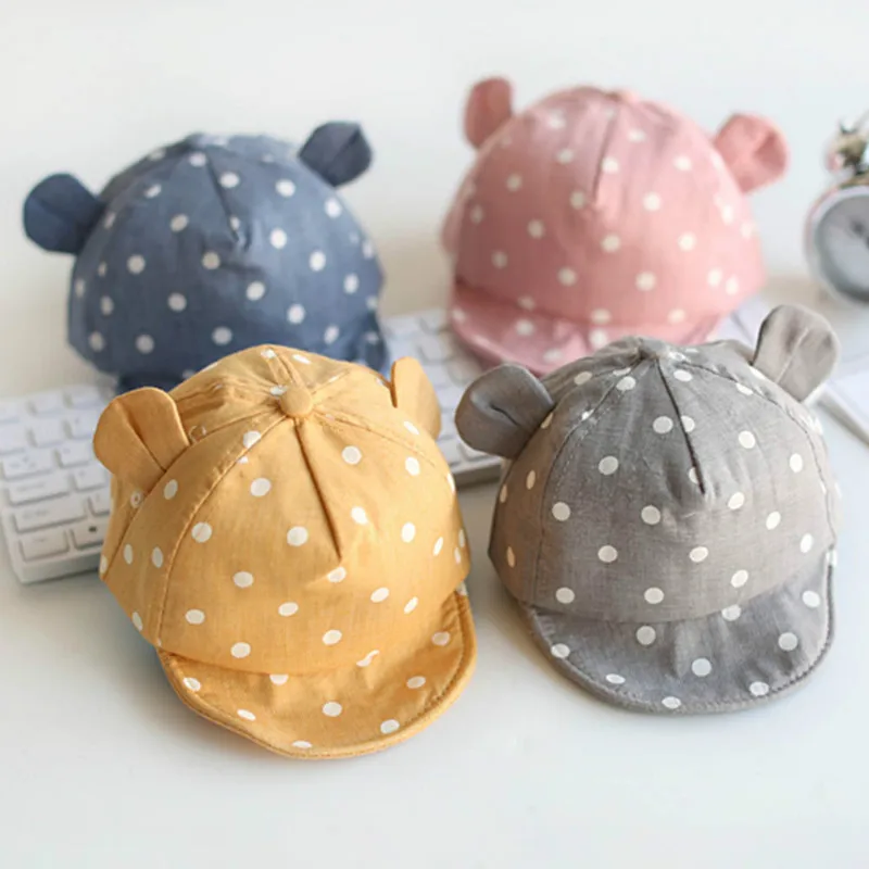 

Cute Sun Hat Child Toddler Hat Polka Dot Small Fresh Baby Hat Boy Girl Sun Hat 2020 New Spring and Autumn Newborn Baseball Cap
