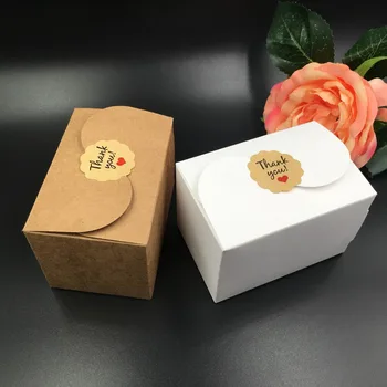 

50Pcs/Lot DIY Irregular S Shaped Kraft Paper Boxes For Children Lollipop Container Gifts Eco-friendly Boxes With Sticker Ribbons