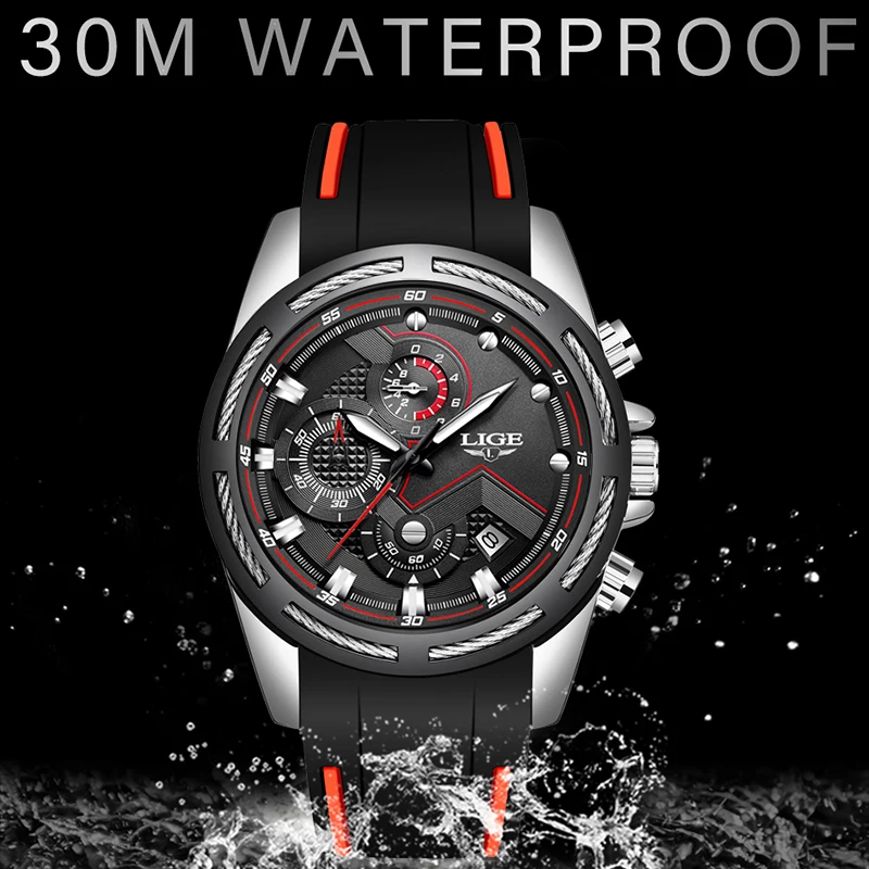 Relogio Masculino Lige New Watch Men Sport Quartz Watch Original Brand Mens Watches Stainless-4