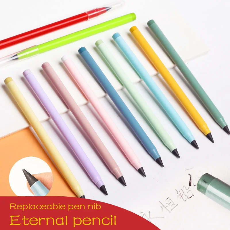 12pcs Crayon Sans Encre Crayon Eternel Avec Gomme Portables