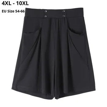 

Plus Size 10XL 8XL 6XL 4XL Women Short Pants Femme High Waist Elastic Black Short Pant Ladies Short