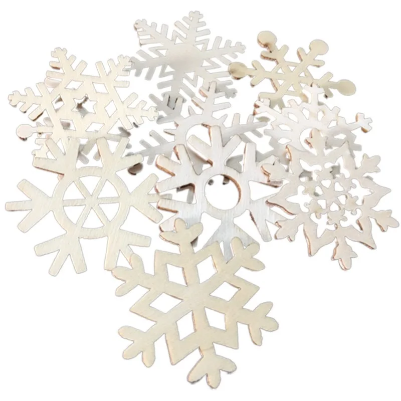 

10 шт, рождественские деревянная снежинка рождественское свадебное дерево подвесной орнамент украшения Рождественская кружка подставки держателя подставки для чашек