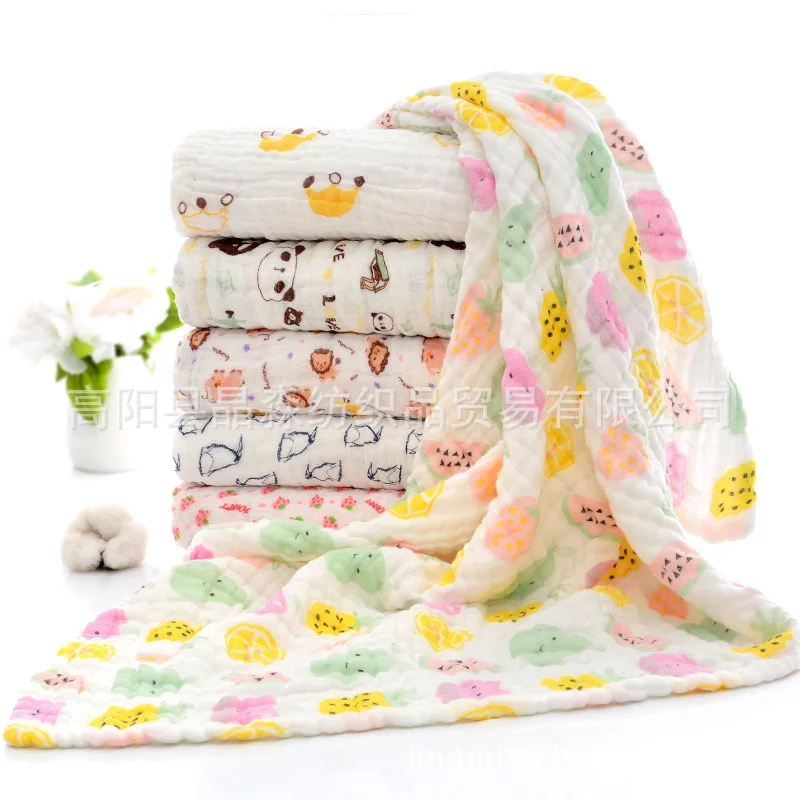 

Pure Cotton Bath Towel for Children Infants BABY'S BLANKET Cotton Washing Bubble Gauze 6-Layer Children's Quilt Newborns Blanket