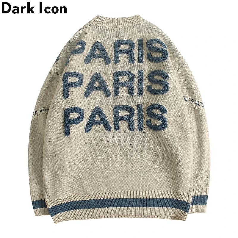 Пуловер с надписью Dark Icon Puff Tessels, мужской свитер, осень, новые модные свитера для мужчин