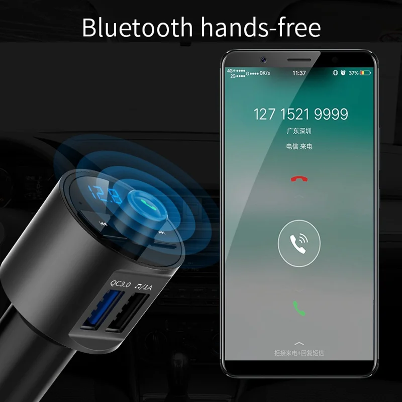 VicTsing автомобильный fm-передатчик Bluetooth Handsfree автомобильный комплект A2DP Автомобильный MP3-плеер TF карта/U дисковый переключатель папки QC3.0