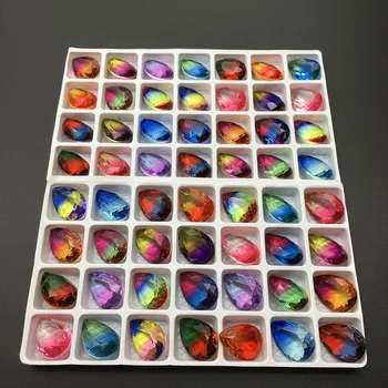 

48Pcs 13*18mm Sharp Bottom Drop Tourmaline Gradient Color Matching Nude Diamond DIY Wedding Accessories Jewelry Crystal DR