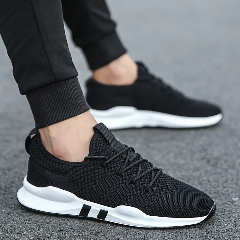 

Men's Sports Running Shoes Fashion Breathable Pure Cotton Shoelaces Increased Heel Sneakers Mesh Casual Sports Shoes