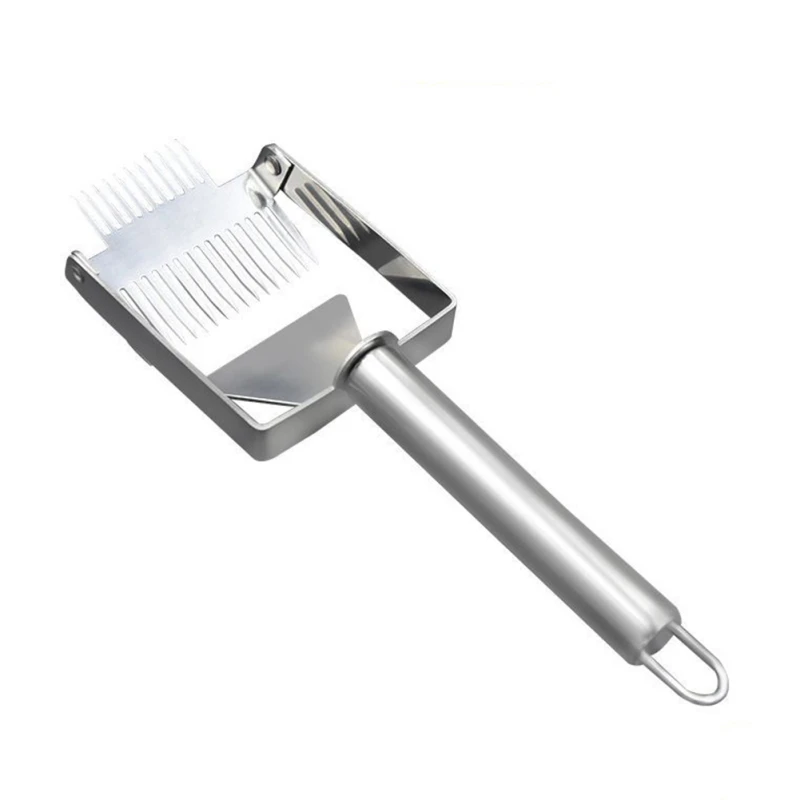  Multi-purpose Double-tooth Cutting Honey Fork Scraping Stainless Steel Honey Spatula Scraper Beehiv