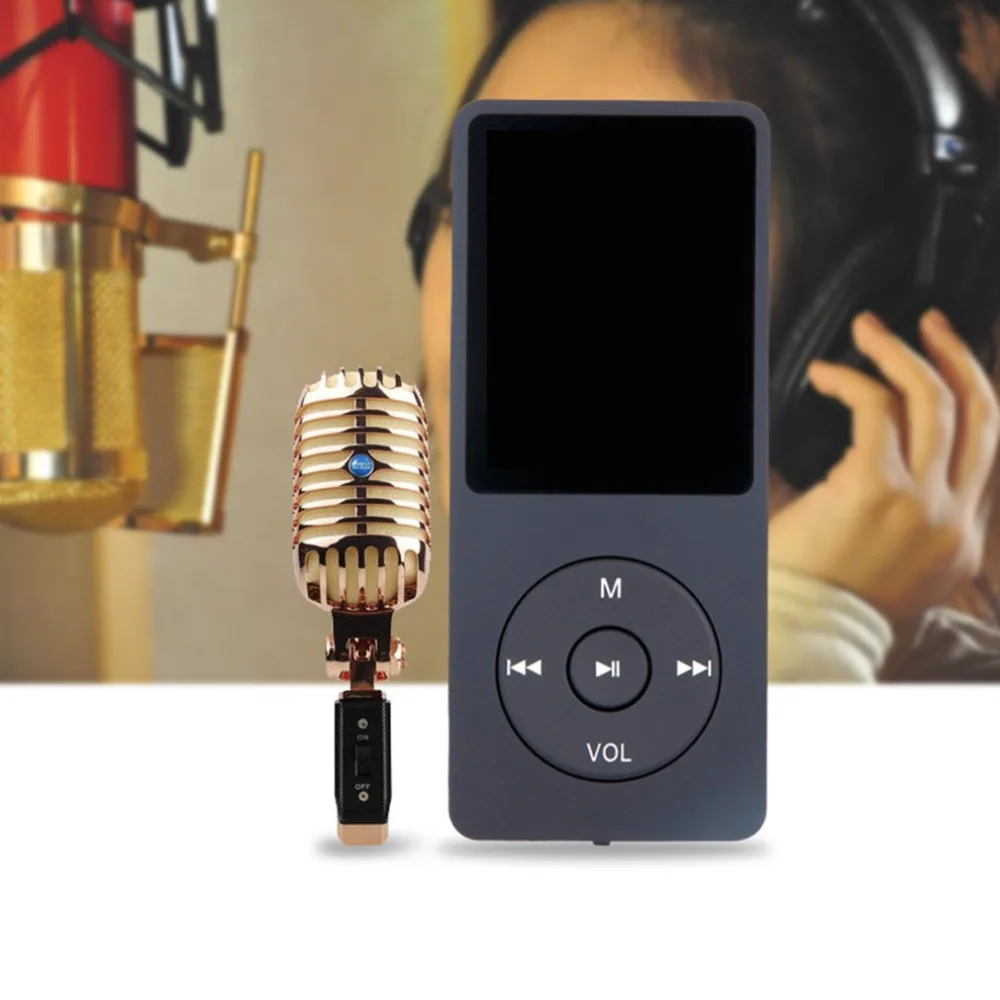 Ультратонкий MP3-плеер колонки может воспроизводить 80H Lossless портативный walkman с радио FM Запись Hi-Fi Musik плеер