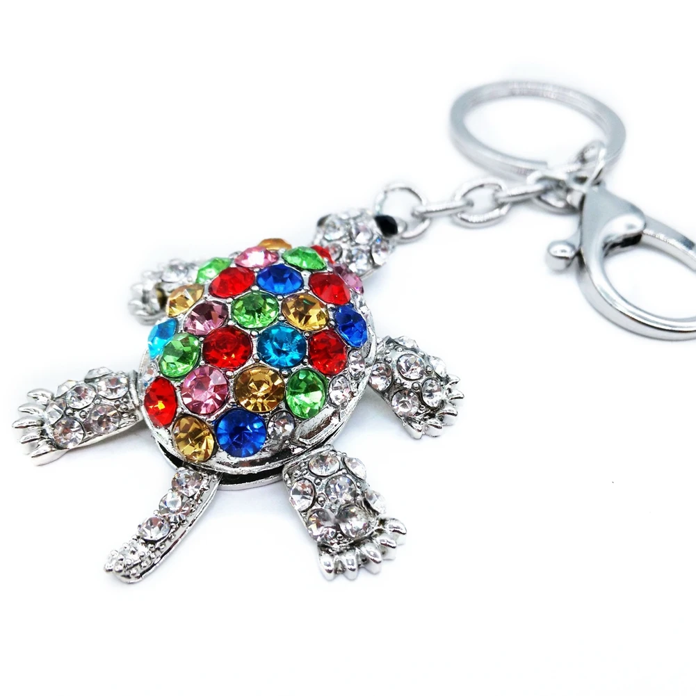 Colorful Lovely Rhinestone Sea Turtle Shape Alloy Key Chain Hanging Ornament Charm Bag Pendant Car Decor Xmas Gift | Багаж и сумки