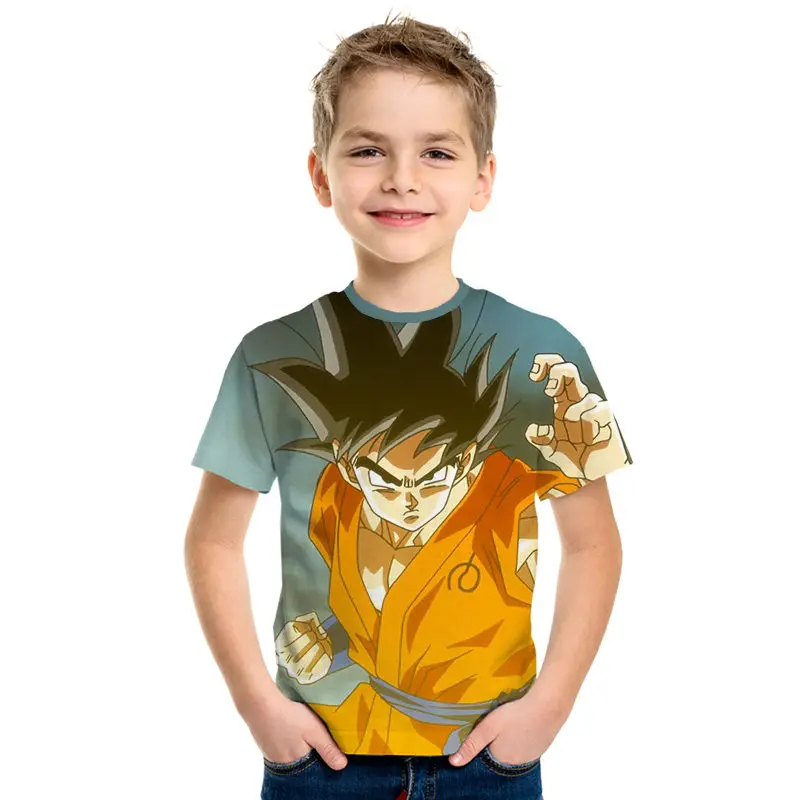 

Summer newest 3D printed children's t-shirts Dragon Ball anime cool style men and women children's wear shirts short sleeves