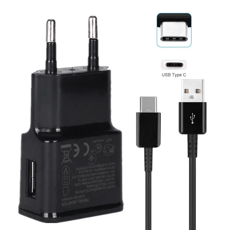 Быстрое зарядное устройство usb type-C адаптер для быстрой зарядки для Galaxy S10e S10 Plus S9 S8 Note 8 9 10 A20E A40 A50 кабель для зарядки