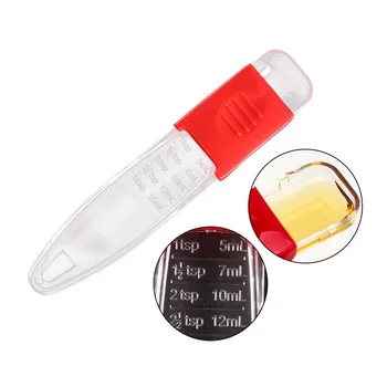 

Transparent Plastic Teaspoon Adjustable Measuring Cup Spoons Kitchen Tools Baking Cooking Measuring Spoon Tools Measuring Cup