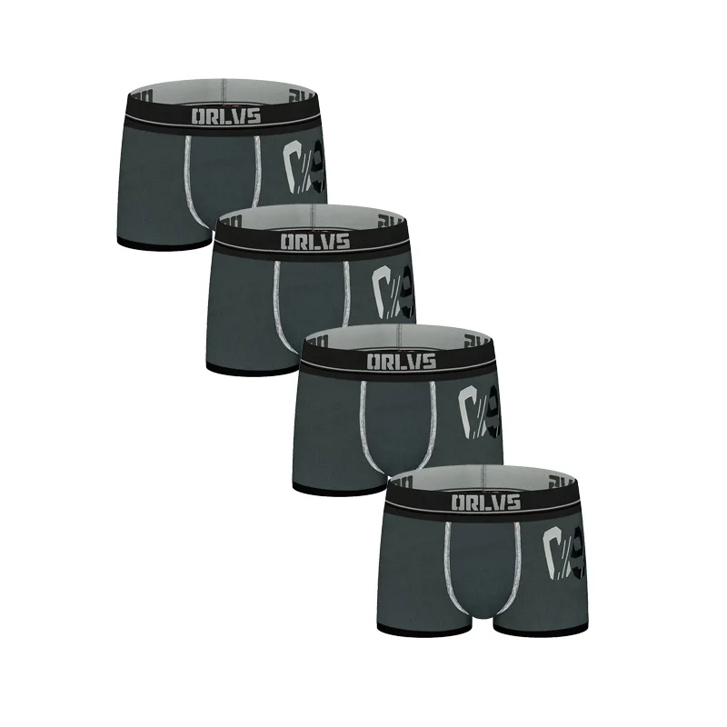 4 шт./лот, Ropa interior masculina, боксеры, нижнее белье для мужчин, мужские боксеры, мужское нижнее белье, боксеры, шорты, мужские боксеры, сексуальные боксеры, шорты OR189 - Цвет: Серый