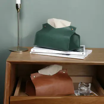 

Useful PU Leather Tissue Box Cover Paper Napkin Holder Case Home Car Decor /BY