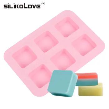 

SILIKOLOVE 6 Cavity 3D Square Shape Silicone Soap Mold Handmade For DIY Soap Making Craft Moulds Forms