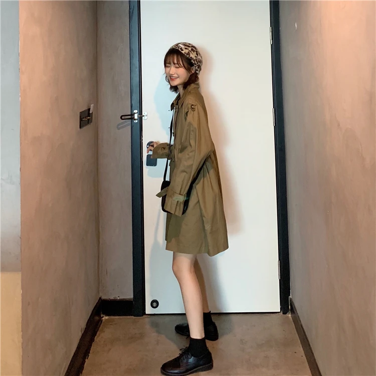Control 75 [Photo Shoot+ Quality Inspection+ Net Price] 0702 Winter Versatile Loose-Fit GIRL'S Shirt Double Breasted Trench Co