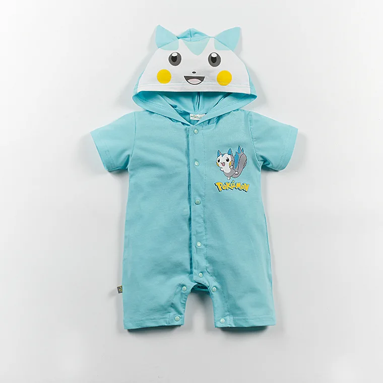 

Hot Sales Baby Clothes Hooded Cute Pikachu Romper Dinosaur Pokemon Go Jumpsuit Crawling Clothes