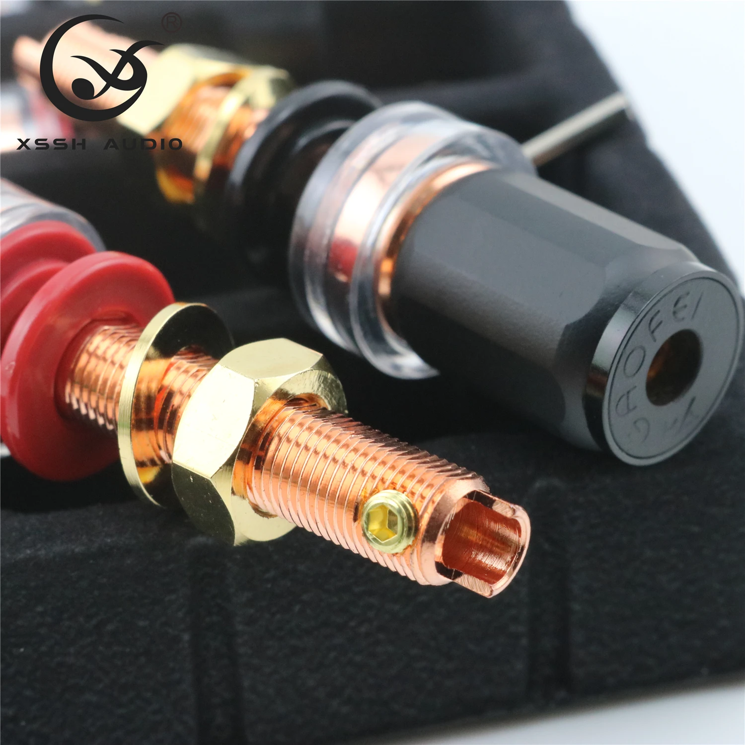 4 шт. 8 шт. XSSH аудио HIFI DIY настоящий красный медный штекер банана гнездо усилитель мощности динамика терминал длинный короткий штекер банана