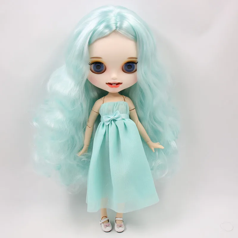 doll clothes shoes Blyth Обнаженная ледяная bjd кукла резные губы открытый рот матовая индивидуальные лицо голубые волосы 1/6 суставы тела ледяная bjd DIY игрушка подарок для девочки - Цвет: doll clothes shoes