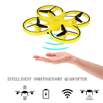 

Interactive Induction Drone Toys Quadcopter LED Light RTF UAV Aircraft Intelligent Watch Remote Control UFO Drone Children Gift