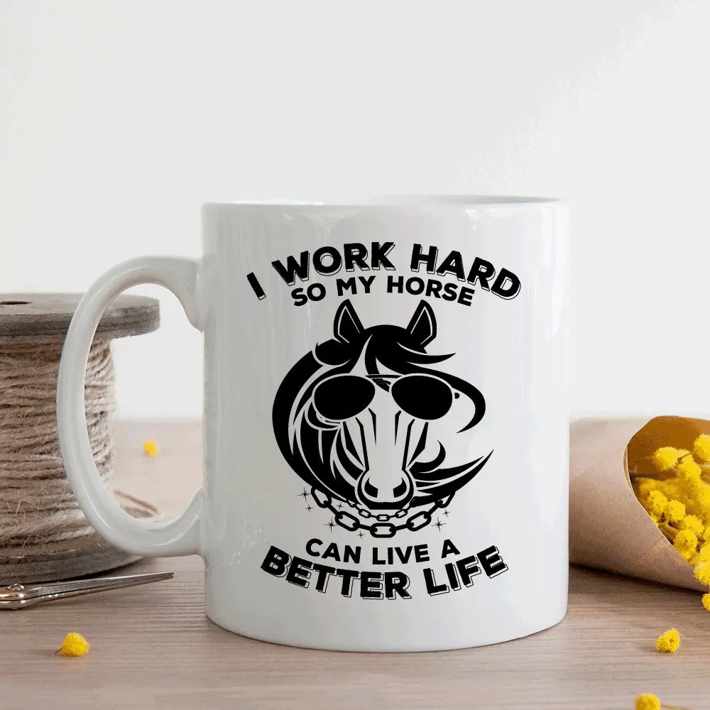 

Horse Creative Animal Coffee Mug Tea Milk Cup 11oz Ceramic Mugs Travel Cups