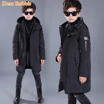

2020 Children snowsuit Winter Warm Down Jackets for Boys Clothes Teenage clothing Kids Parkas Long Coat Size 10 12 14 16 Year