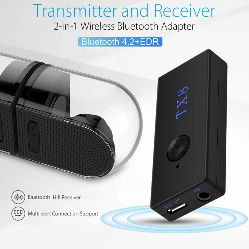 Newest High Quality Bluetooth Receiver USB Charging Adapter 2 in 1 Audio Receiving Transmitter for TV CD Player PC