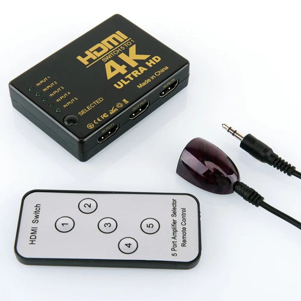 Hdmi коммутатор Five In и One Out 4K* 2K Hdmi Five In One Out с пультом дистанционного управления Инфракрасный Hdmi конвертер