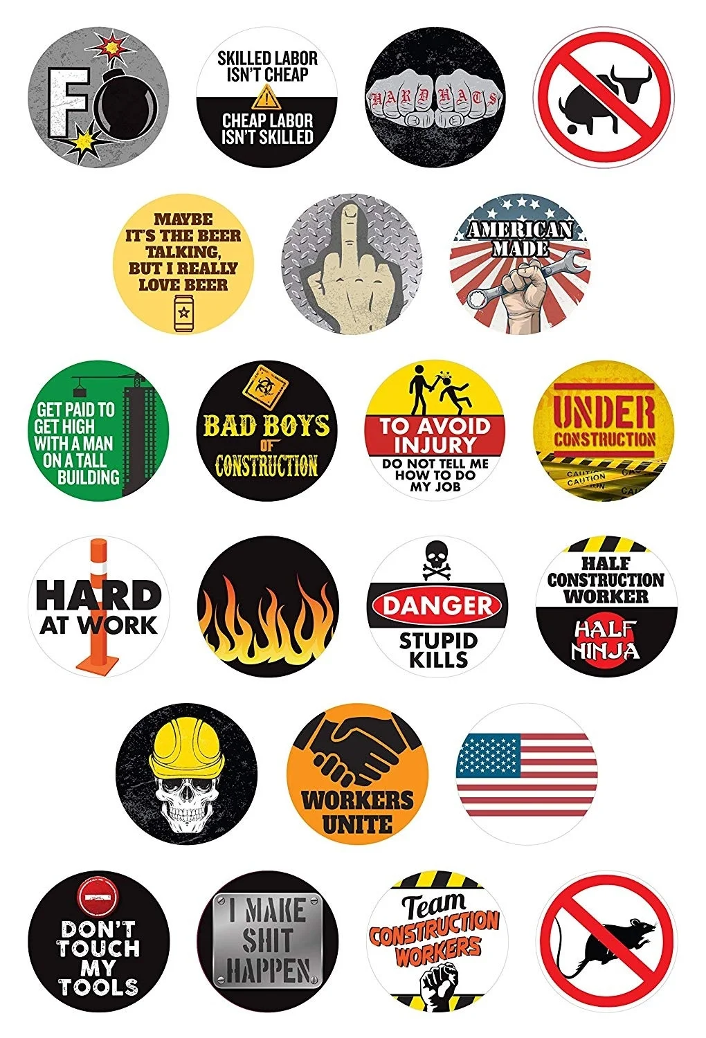 

For Hard Hat Stickers and Tool Box Stickers Funny Decals Construction Workers, Motorcycle s, Mechanics, Electricians