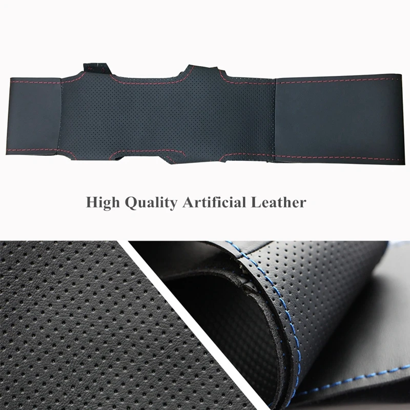 Hand-stitched Black Soft Artificial Leather 3 colors stripes Car Steering Wheel Covers for BMW E39 E46 325i E53 X5 X3