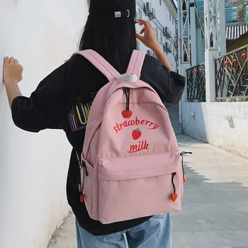 

Cute Print Waterproof Nylon Women Backpack Travel Backpacks Female Heart Zipper Schoolbag For Teenage Girls Book