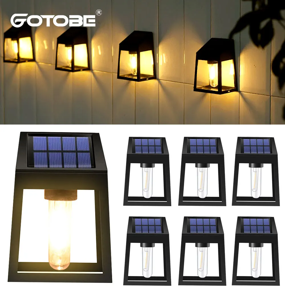 solar security light with motion sensor Smart Light Control Outdoor Solar Lamp Waterproof Solar Fence Light Garden Decoration Lights For Front Door Porch Patio Post solar lamp outdoor