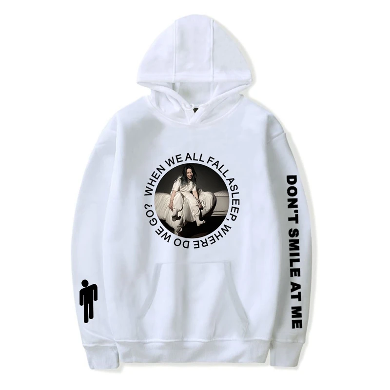 Hooded 2 Billie Eilish толстовки для женщин поп звезда негабаритный Свитшот спортивный костюм модная Уличная Повседневная Толстовка толстовка хип хоп с капюшоном - Цвет: Hooded 2