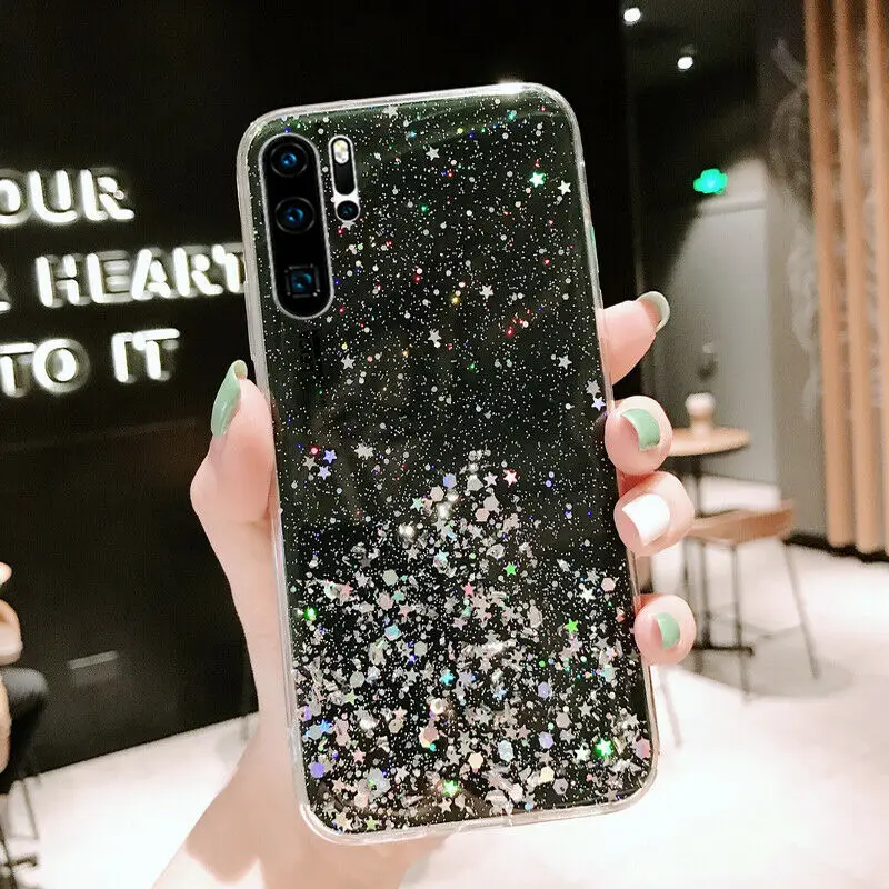 Черный Для huawei Коврики 30 20 Lite P20 P30 Pro Y9 Y5 Y6 Y7 P Smart Honor 20 8X 9X Nova 3i 5i 4 блеск чехлов из термопластичного полиуретана(TPU) на телефоны чехол Крышка - Цвет: Черный