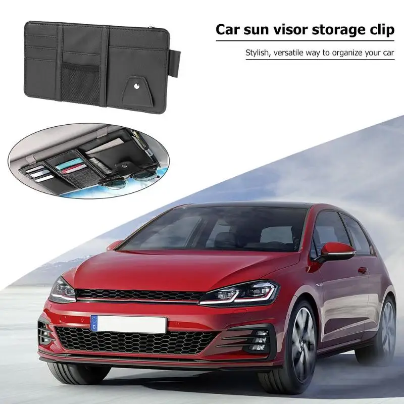 Новый автомобильный органайзер для солнцезащитного козырька из ПУ кожи модная