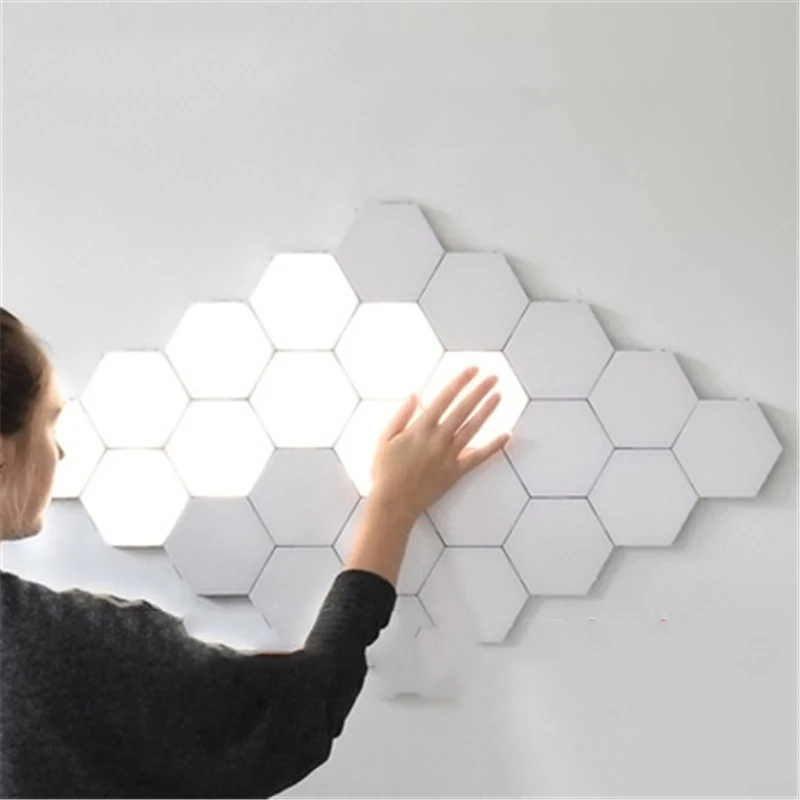 

LED Wall Lamp loft Creative Honeycomb Modular Assembly Touch Wall Lamps Quantum lamp Magnetic Wall Light White/blue/red/orange