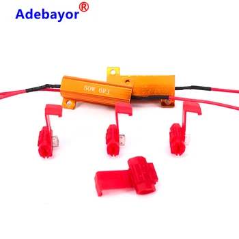 

4pcs 50W Fuse 6ohm LED bulb Light Turn Signal Load Resistor resistance Fix Error Flash Blinker Warning Controller Capacitor