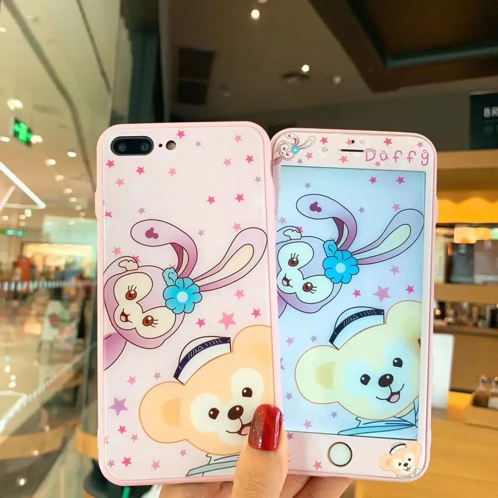 360-Protection-Cartoon-Duffy-and-Stellalou-screen-protection-film-Phone-case-for-iPhone-6-6s-7