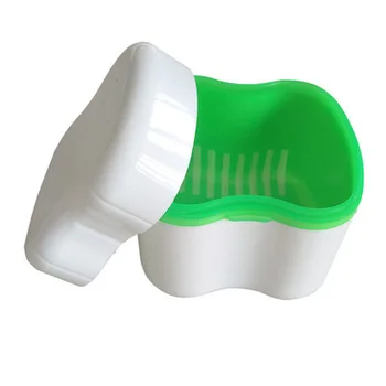 

Portable Dentures Storage Box Dentures Guard Store Retrieve Retainer Box Upper and Lower False Teeth Box Random Color