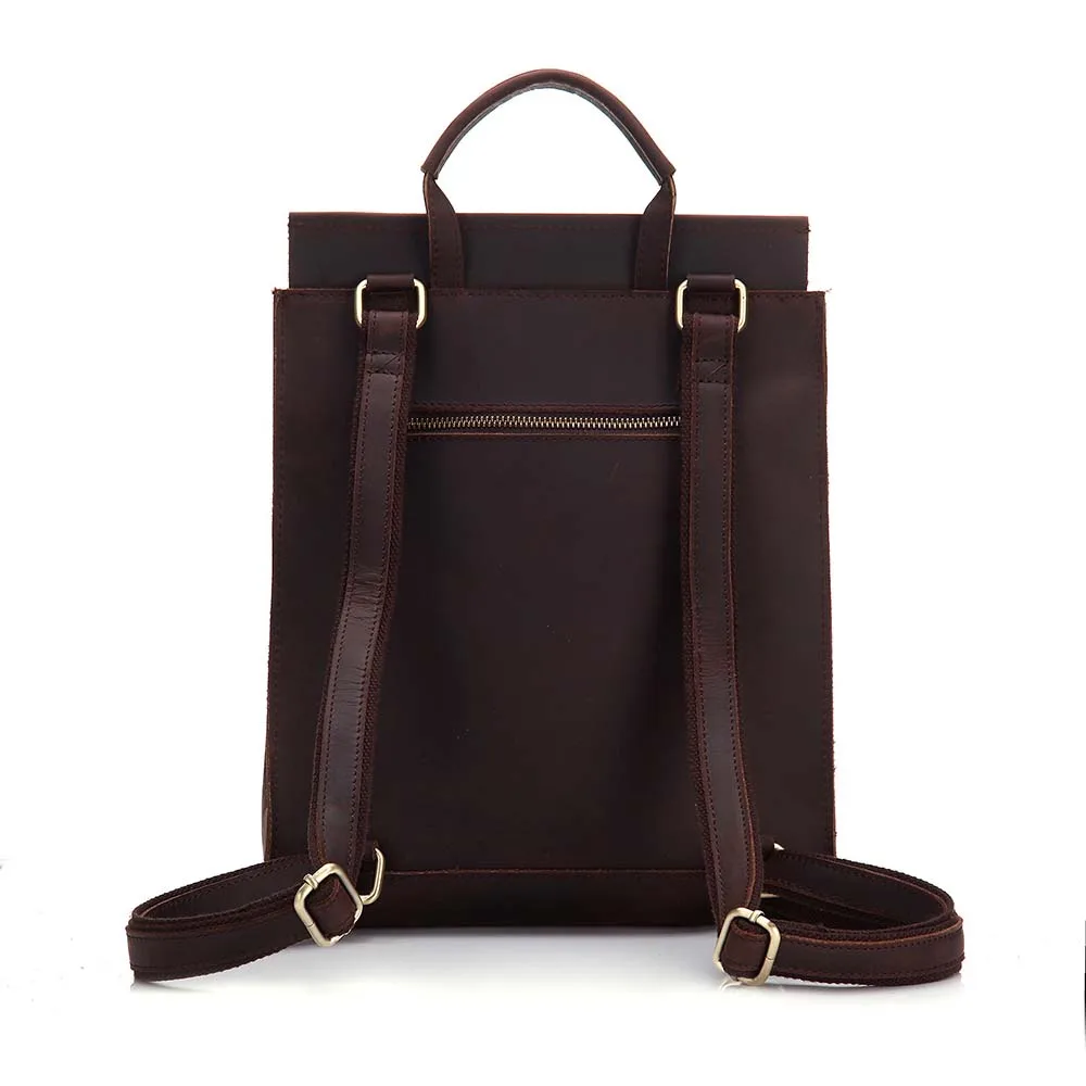 Lukegear Crazy Horse Рюкзак из воловьей кожи ретро классический Унисекс Рюкзак Мужские кожаные школьные сумки