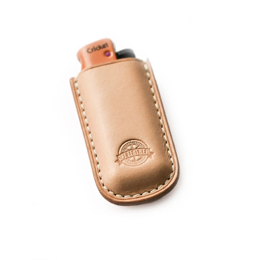 Exquisite Short Style Holster Travel Pocket Portable Cigarette Lighter Cowhide Leather Case Creative Handmade Men's Hipsters Gifts