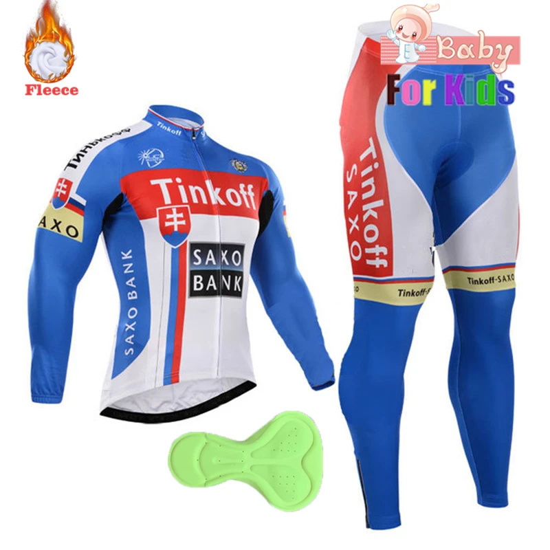 winter cycling set Tinkoff велокофты наборы Детские профессиональные велокостюмы с длинным рукавом для мальчиков зимняя одежда для велоспорта Триатлон велосипедная форма Ciclismo - Цвет: winter cycling set