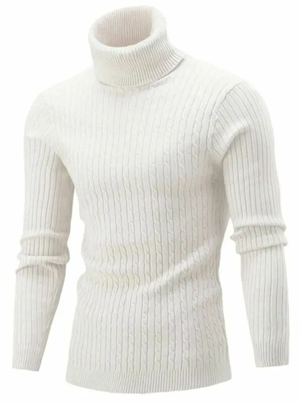 2021 Men's Turtleneck Sweater Fall/Winter Men's Turtleneck Warm Knitted Sweater Warm Men's Sweater Men's Clothing