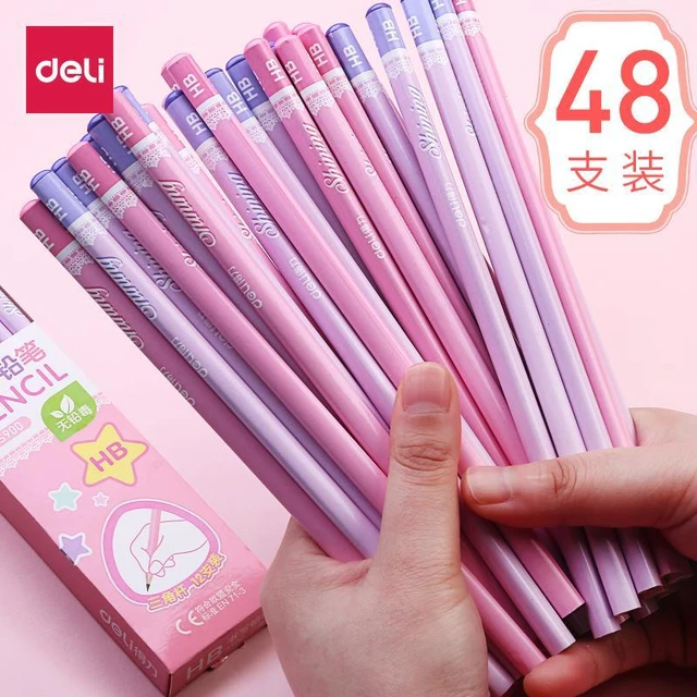 Wholesale 120pcs Kawaii Wood Pencil with Erasers HB Cute Bright Color  Holiday Pencils for Kids Cute Art Supplies for Christmas - AliExpress